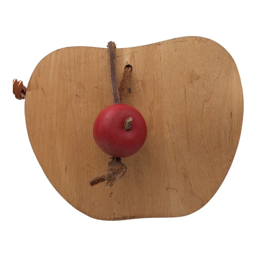 Apple Cutting Board Wooden Small Tree Spirit Cottage Cord Farmhouse Set 2